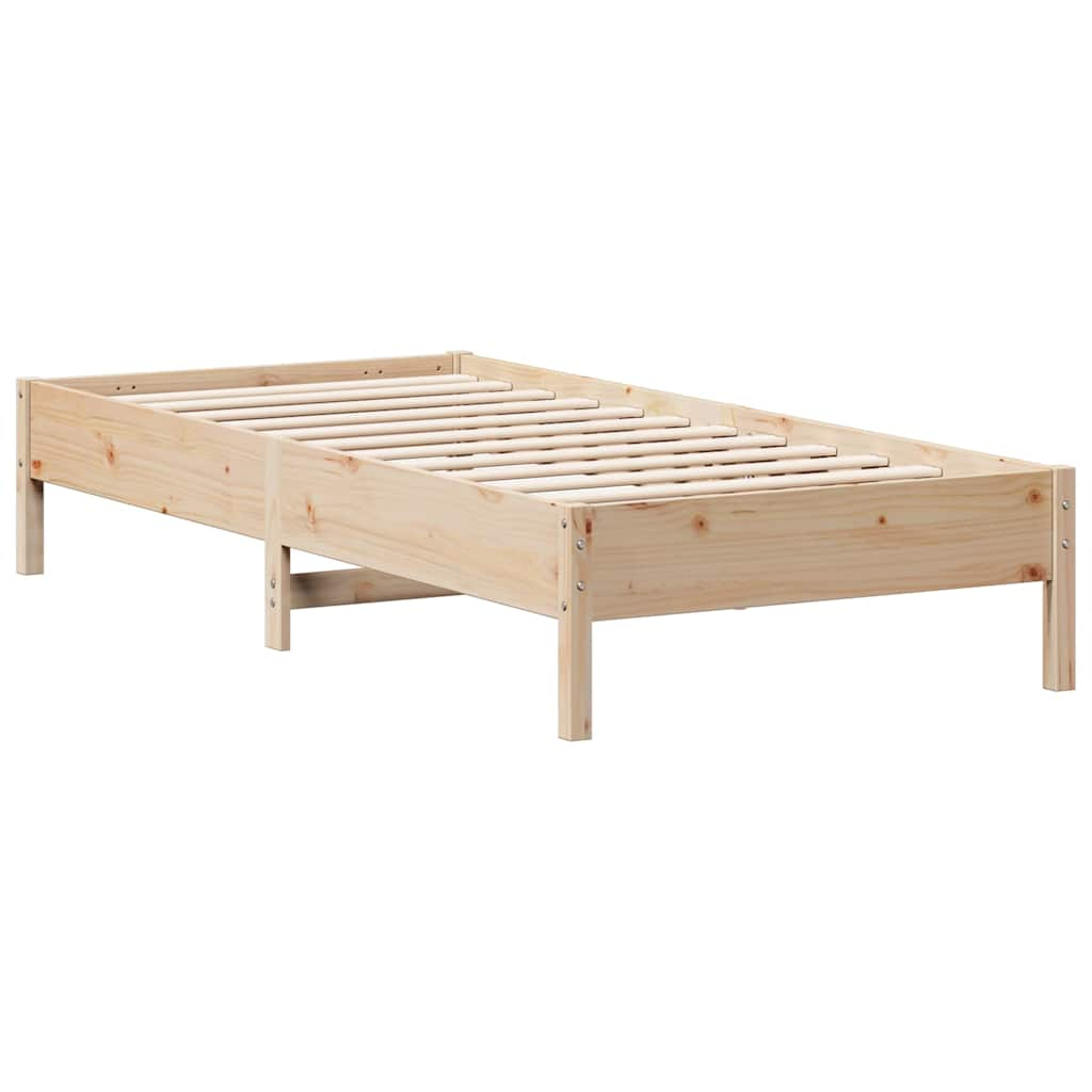 Letto Libreria senza Materasso 90x190 cm Legno Massello Pino