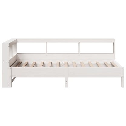 Letto Libreria senza Materasso Bianco 90x190 cm Massello Pino