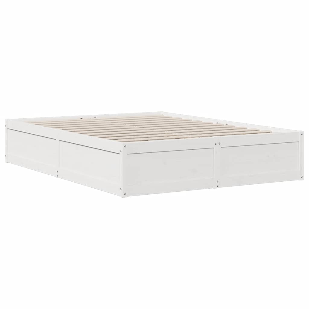 Letto Libreria senza Materasso Bianco 150x200 cm Legno di Pino