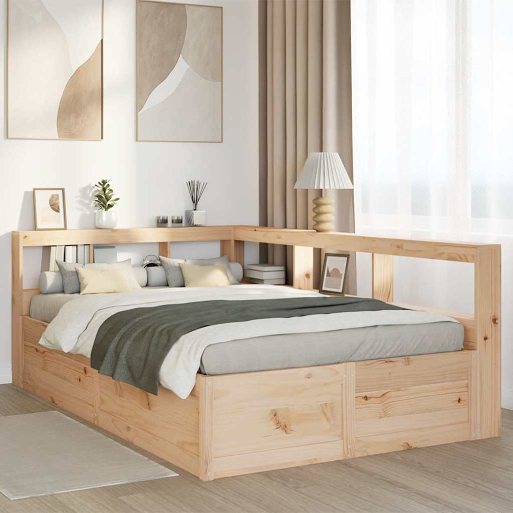 Letto Libreria senza Materasso 120x200cm Legno Massello di Pino