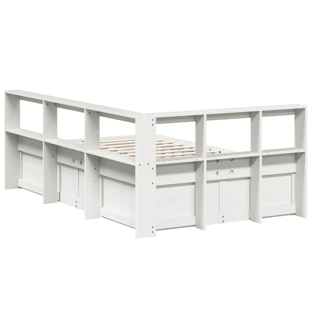 Letto Libreria senza Materasso Bianco 120x200 cm Legno di Pino