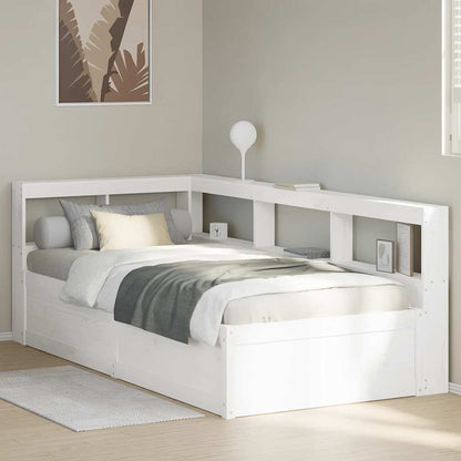 Letto Libreria senza Materasso Bianco 100x200 cm Legno di Pino