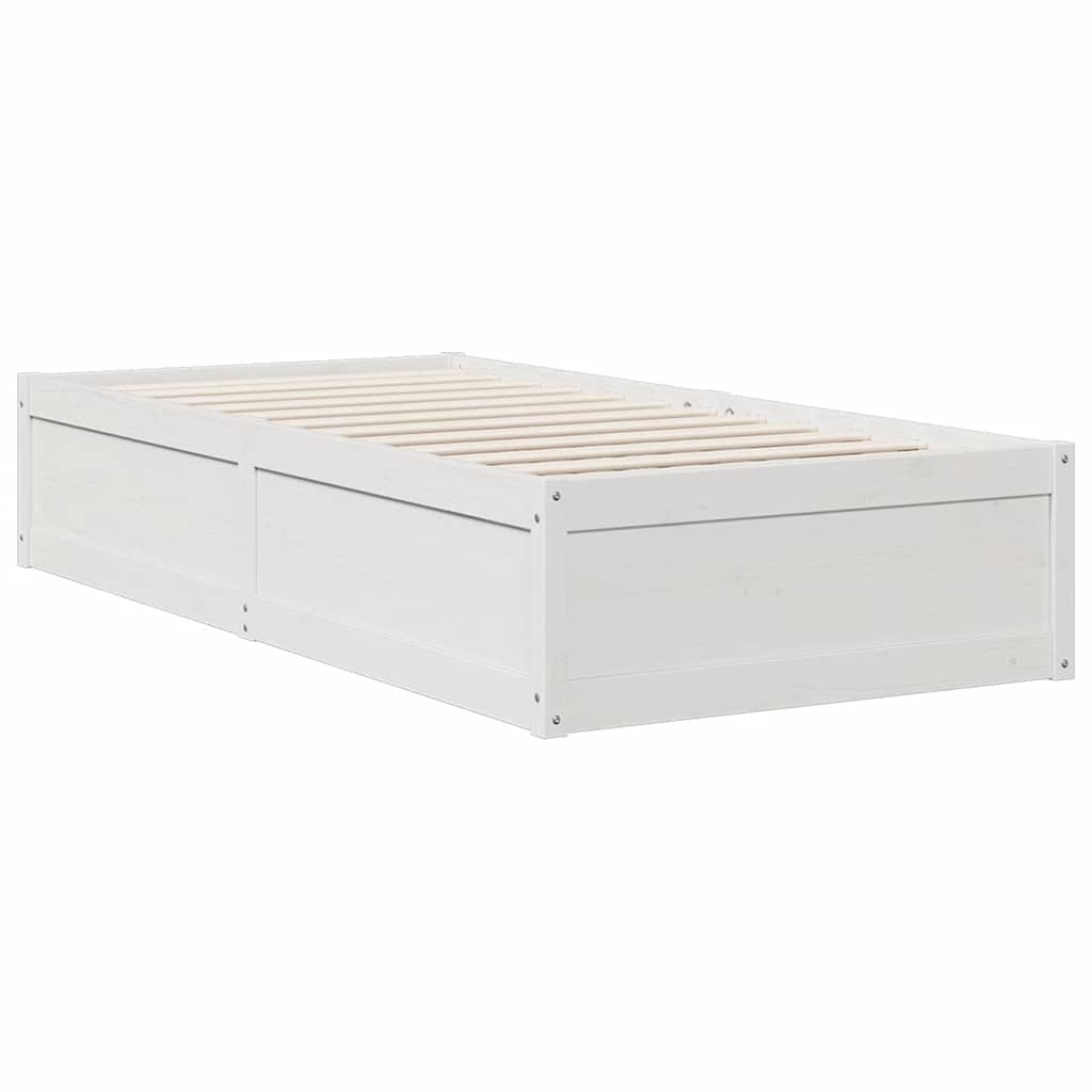 Letto Libreria senza Materasso Bianco 100x200 cm Legno di Pino