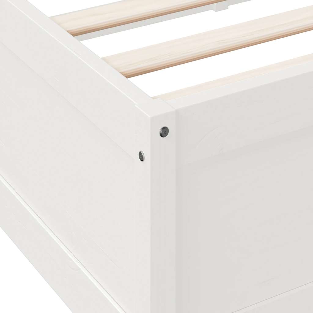 Letto Libreria senza Materasso Bianco 100x200 cm Legno di Pino