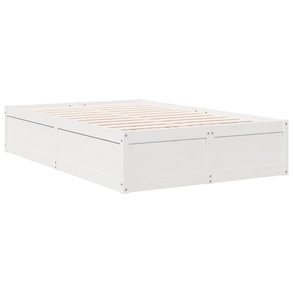 Letto Libreria senza Materasso Bianco 140x190 cm Legno di Pino