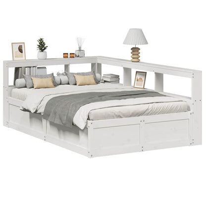 Letto Libreria senza Materasso Bianco 120x190 cm Legno di Pino