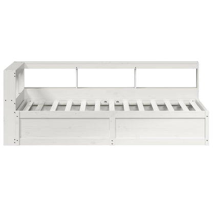 Letto Libreria senza Materasso Bianco 90x190 cm Massello Pino