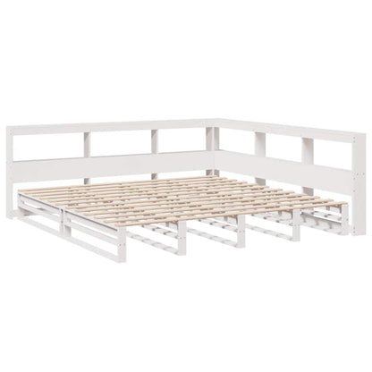 Letto Libreria senza Materasso Bianco 200x200 cm Legno di Pino