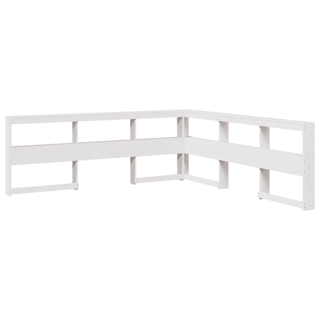 Letto Libreria senza Materasso Bianco 200x200 cm Legno di Pino