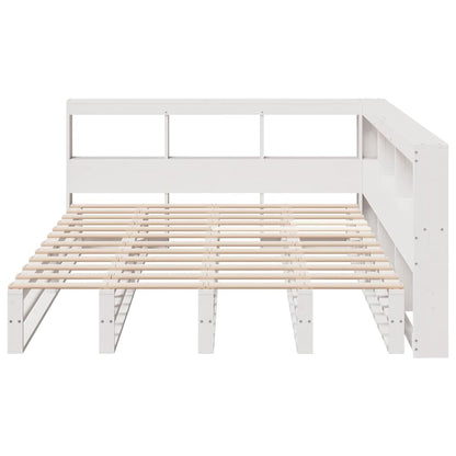 Letto Libreria senza Materasso Bianco 160x200 cm Legno di Pino