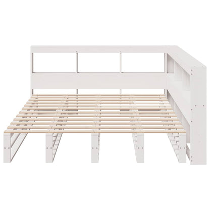 Letto Libreria senza Materasso Bianco 150x200 cm Legno di Pino