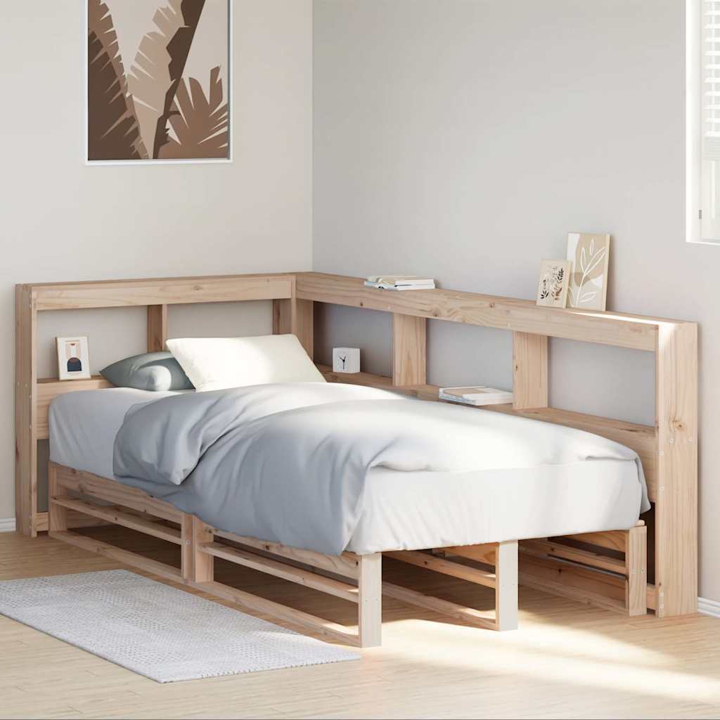 Letto Libreria senza Materasso 100x200 cm in Legno di Pino