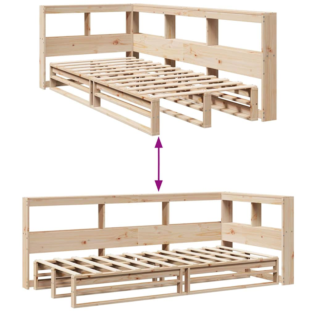 Letto Libreria senza Materasso 100x200 cm in Legno di Pino