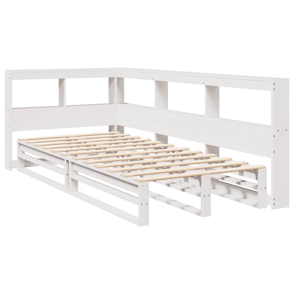 Letto Libreria senza Materasso Bianco 100x200 cm Legno di Pino