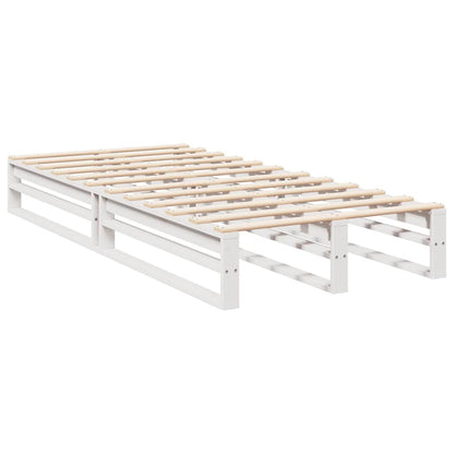 Letto Libreria senza Materasso Bianco 100x200 cm Legno di Pino