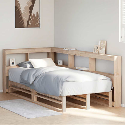 Letto Libreria senza Materasso 90x200 cm Legno Massello Pino