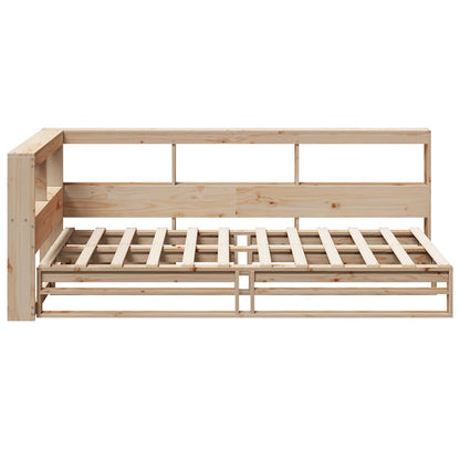 Letto Libreria senza Materasso 90x200 cm Legno Massello Pino