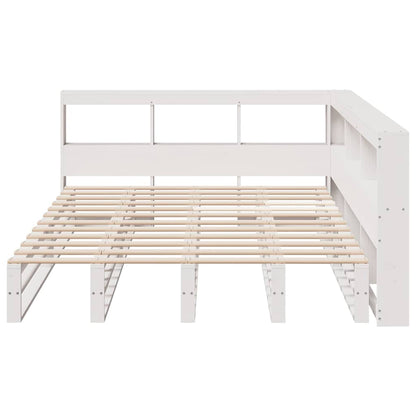 Letto Libreria senza Materasso Bianco 140x190 cm Legno di Pino