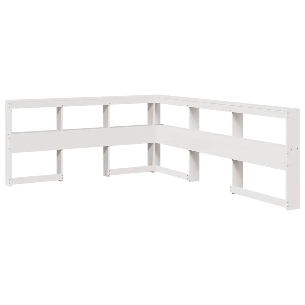 Letto Libreria senza Materasso Bianco 140x190 cm Legno di Pino