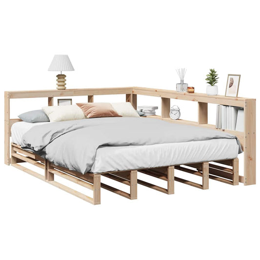 Letto Libreria senza Materasso 135x190 cm in Legno di Pino