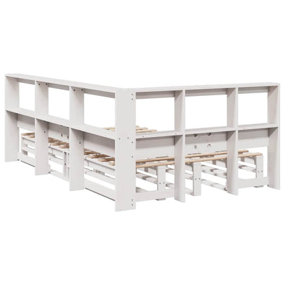 Letto Libreria senza Materasso Bianco 120x190 cm Legno di Pino