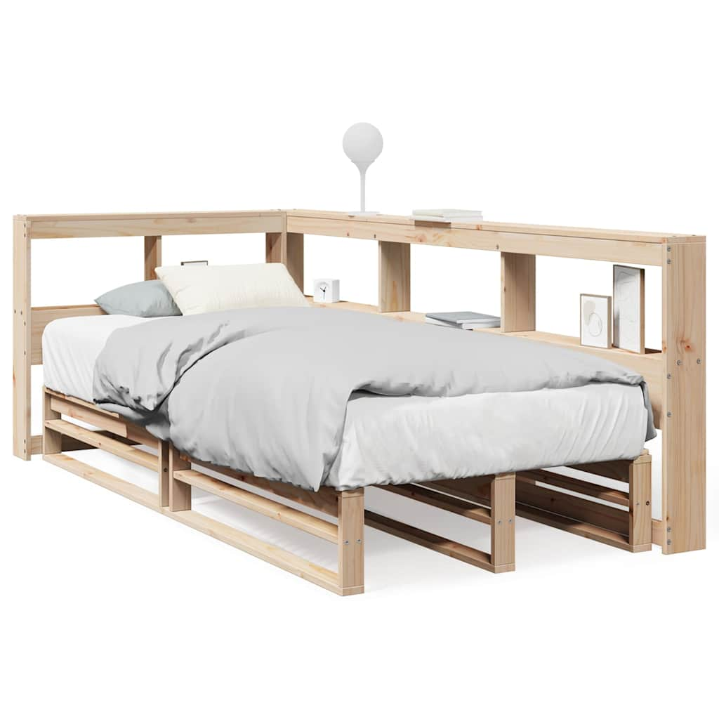 Letto Libreria senza Materasso 90x190 cm Legno Massello Pino