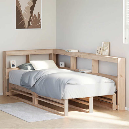 Letto Libreria senza Materasso 90x190 cm Legno Massello Pino