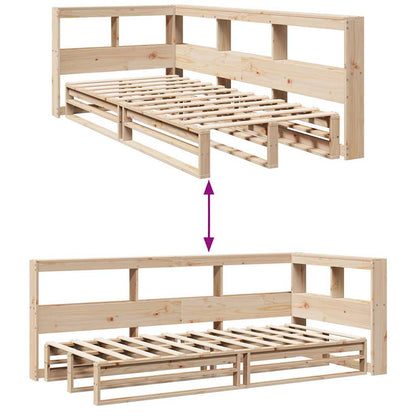 Letto Libreria senza Materasso 90x190 cm Legno Massello Pino