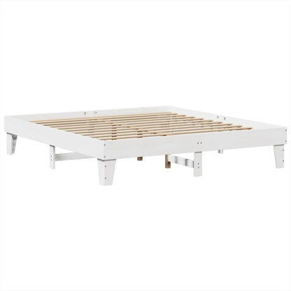 Letto Libreria senza Materasso Bianco 200x200 cm Legno di Pino