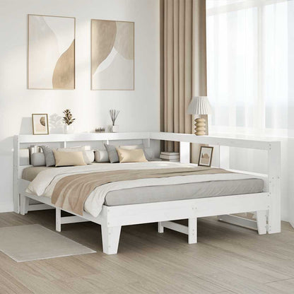 Letto Libreria senza Materasso Bianco 160x200 cm Legno di Pino