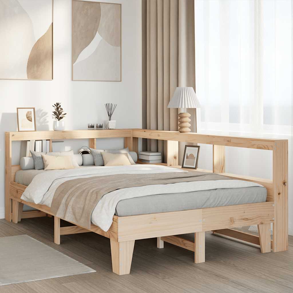 Letto Libreria senza Materasso 120x200cm Legno Massello di Pino