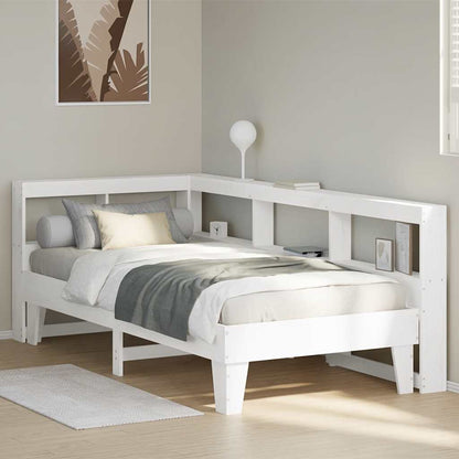 Letto Libreria senza Materasso Bianca 90x200 cm Legno di Pino