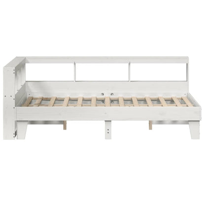 Letto Libreria senza Materasso Bianco 140x190 cm Legno di Pino