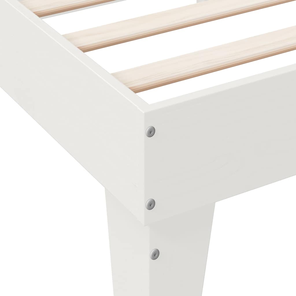 Letto Libreria senza Materasso Bianco 140x190 cm Legno di Pino