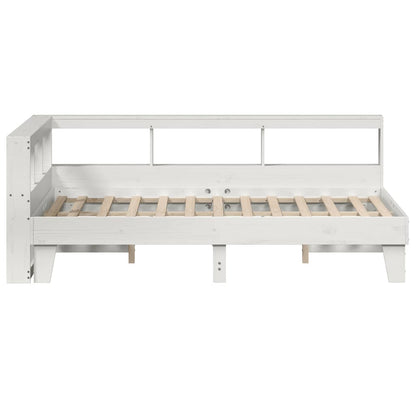 Letto Libreria senza Materasso Bianco 135x190 cm Legno di Pino