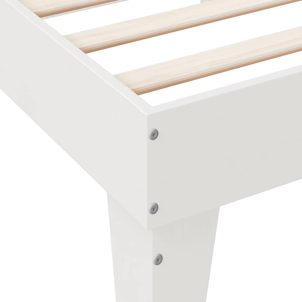 Letto Libreria senza Materasso Bianco 120x190 cm Legno di Pino