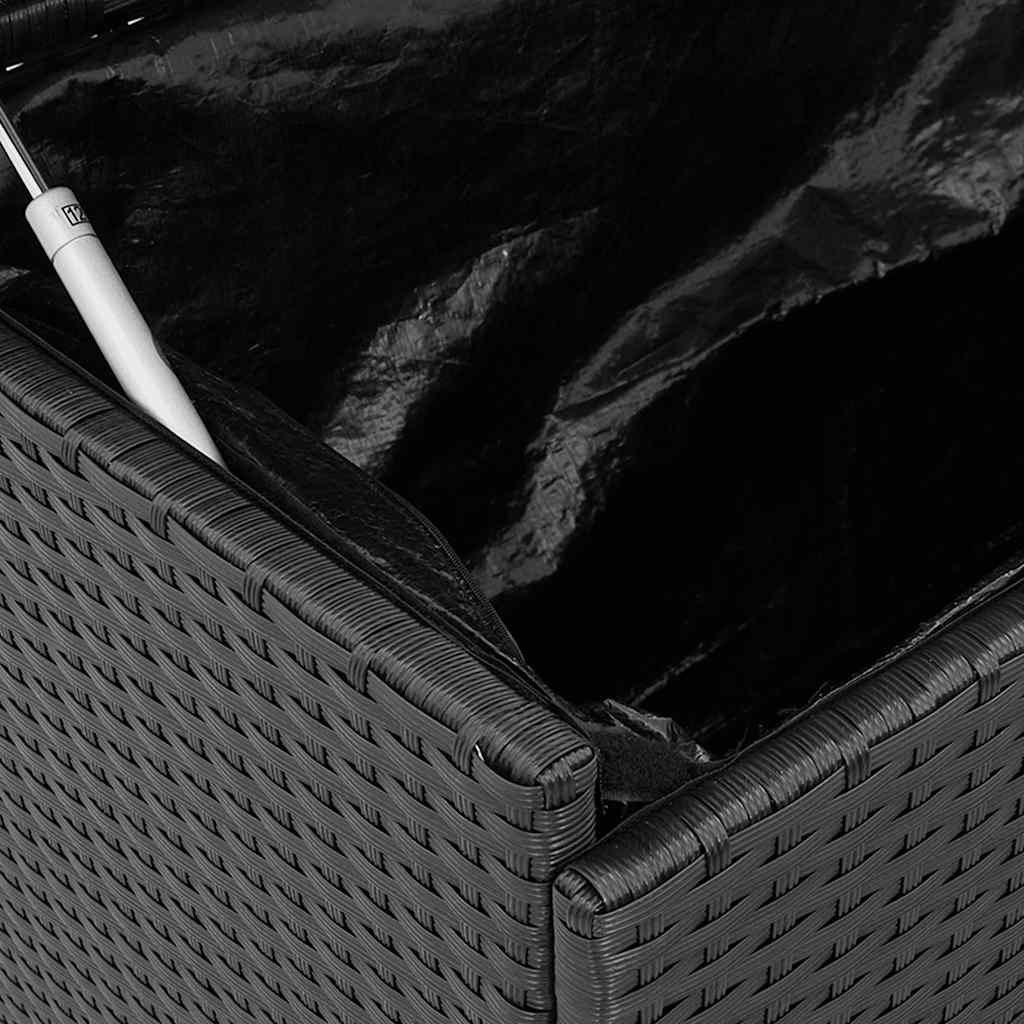 Contenitore da Giardino con Ruote Nero 110x55x73 cm Polyrattan - homemem39