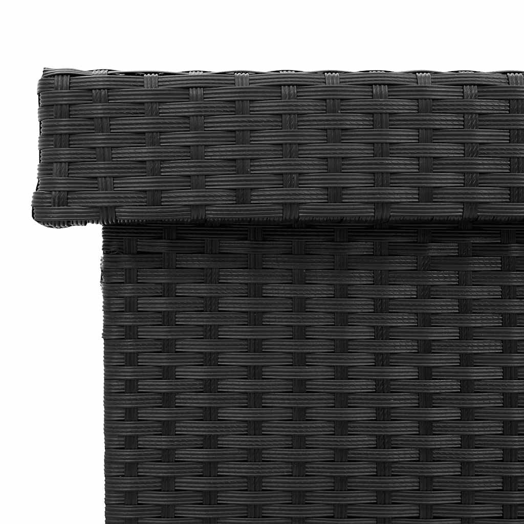 Contenitore da Giardino con Ruote Nero 110x55x73 cm Polyrattan - homemem39