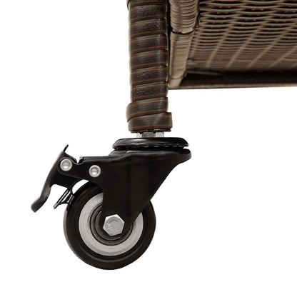 Contenitore da Giardino con Ruote Marrone Polyrattan - homemem39