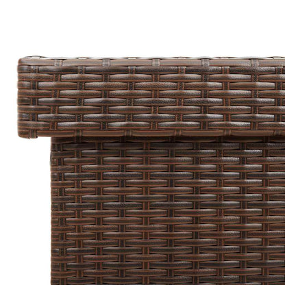 Contenitore da Giardino con Ruote Marrone Polyrattan - homemem39