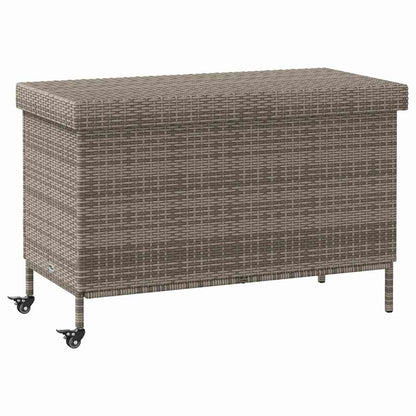 Contenitore da Giardino con Ruote Grigio 110x55x73cm Polyrattan - homemem39