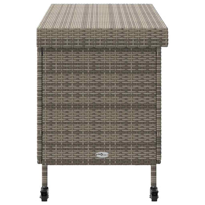 Contenitore da Giardino con Ruote Grigio 110x55x73cm Polyrattan - homemem39