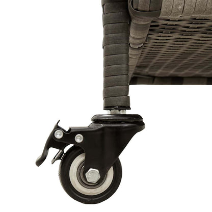 Contenitore da Giardino con Ruote Grigio 110x55x73cm Polyrattan - homemem39