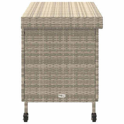 Contenitore da Giardino con Ruote Grigio Chiaro Polyrattan - homemem39