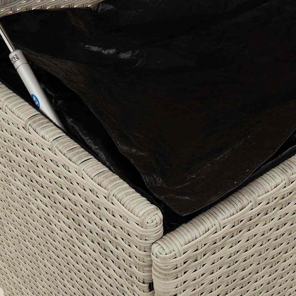 Contenitore da Giardino con Ruote Grigio Chiaro Polyrattan - homemem39