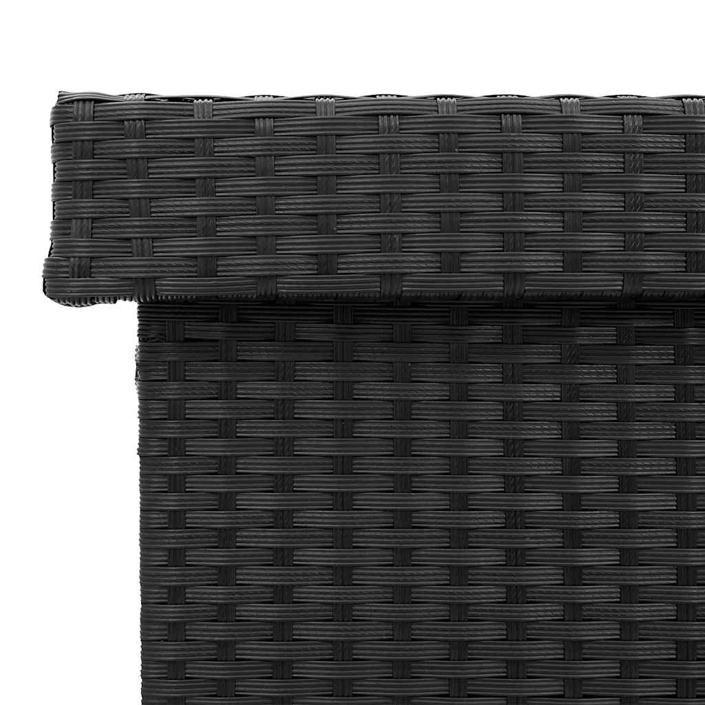 Contenitore da Giardino con Ruote Nero 160x55x75 cm Polyrattan - homemem39