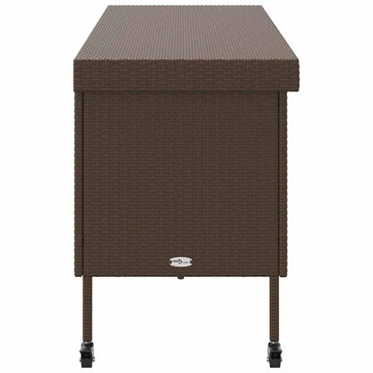 Contenitore da Giardino con Ruote Marrone Polyrattan - homemem39