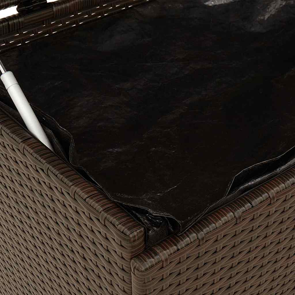 Contenitore da Giardino con Ruote Marrone Polyrattan - homemem39