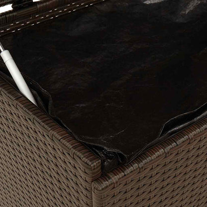 Contenitore da Giardino con Ruote Marrone Polyrattan - homemem39