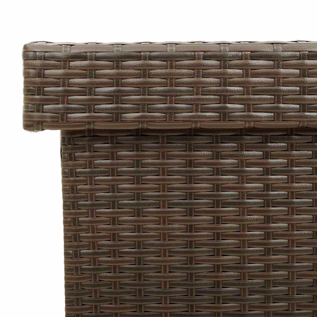 Contenitore da Giardino con Ruote Marrone Polyrattan - homemem39